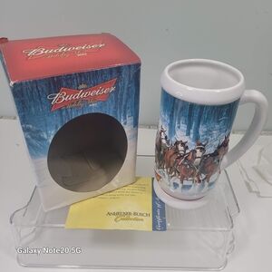 Budweiser Holiday Stein with Winter Scene